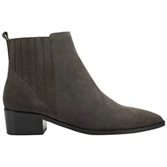 Marc Fisher Dark Gray Suede Yolli Bootie - Picture 2 of 9